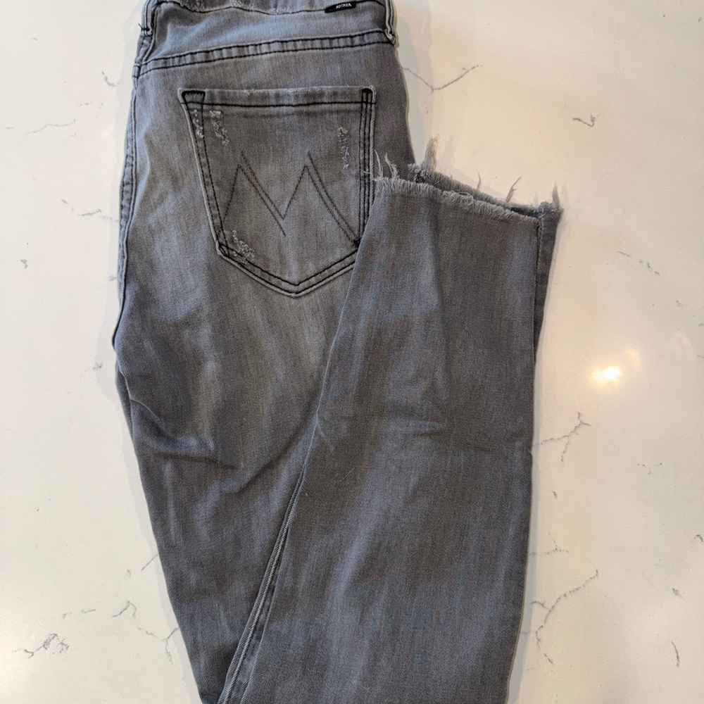 MOTHER Gray Ankle Jeans